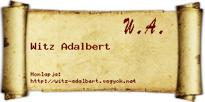Witz Adalbert névjegykártya